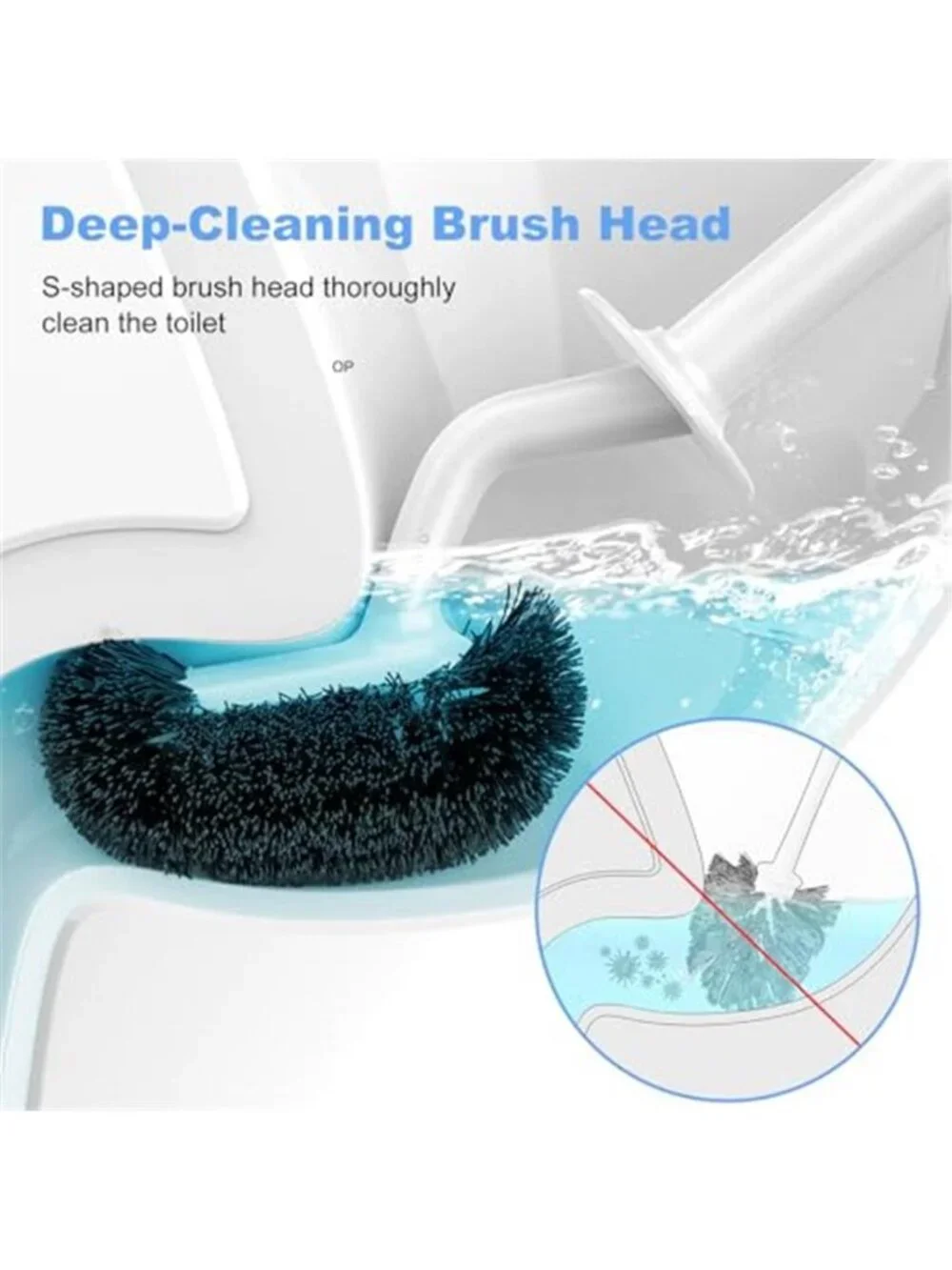 Toilet Bowl Brush And Holder Set White Bathroom Cleaning Brush Compact Scrubber
